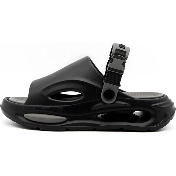 〽️ Men\'s Slippers Slide Sandals Black Back Strap Open Toe Ultra Comfy Shoes